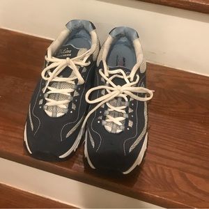 SKECHERS D’Lites Blue Baby Blue Silver Running Sneaker Air Cooled Memory Foam 9